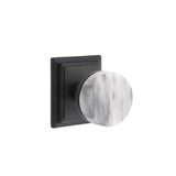 Emtek - Passage, Wilshire Rosette US19, Conical Stem US19, White Marble Knob - Flat Black
