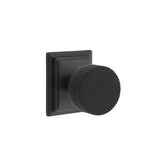 Emtek - Privacy, Wilshire Rosette US19, Conical Stem US19, Straight Knurled Knob US19 - Flat Black