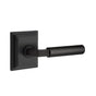 Emtek - SELECT Passage, Wilshire Rosette US19, L-Square Stem US19, Smooth Handle US19 LH - Flat Black