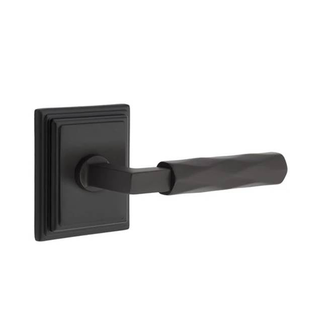 Emtek - Privacy, Wilshire Rosette US19, L-Square Stem US19, Tribeca Handle US19 LH - Flat Black