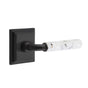 Emtek - Select Passage, Wilshire Rosette US19, R-Bar Stem US19, Light Terrazzo Handle, LH - Flat Black
