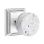 Emtek - Concealed Fastener, Select Privacy, Wilshire Rosette US26, Conical Stem US26, Light Terrazzo Knob - Polished Chrome