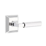Emtek - Passage, Wilshire Rosette US26, L-Square Stem US26, Faceted Handle US26 RH - Polished Chrome