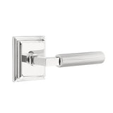Emtek - Concealed Fastener, Passage, Wilshire Rosette US26, L-Square Stem US26, Straight Knurled Handle US26 - Polished Chrome