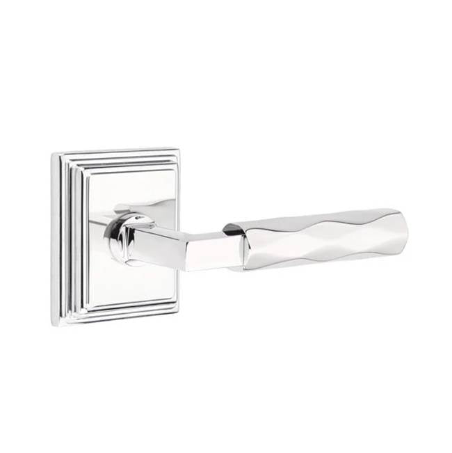 Emtek - Passage, Wilshire Rosette US26, L-Square Stem US26, Tribeca Handle US26 RH - Polished Chrome