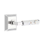 Emtek - Select Privacy, Wilshire Rosette US26, L-Square Stem US26, Light Terrazzo Handle, LH - Polished Chrome