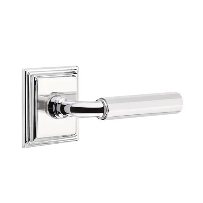 Emtek - Privacy, Wilshire Rosette US26, R-Bar Stem US26, Faceted Handle US26 RH - Polished Chrome