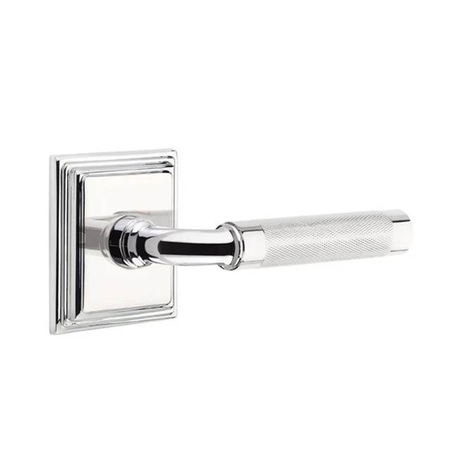 Emtek - Concealed Fastener Privacy, Wilshire Rosette US26, R-Bar Stem US26, Knurled Handle US26 - Polished Chrome