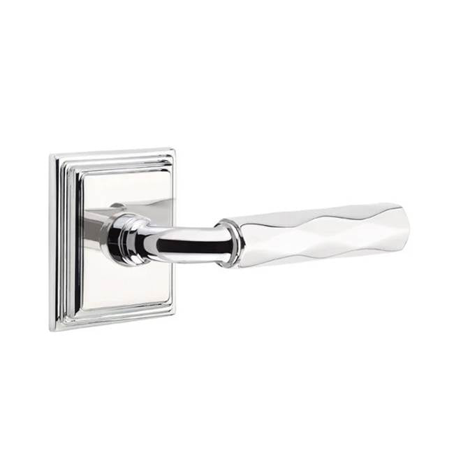 Emtek - Concealed Fastener Passage, Wilshire Rosette US26, R-Bar Stem US26, Tribeca Handle US26 - Polished Chrome