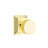 Emtek - Concealed Fastener Privacy, Wilshire Rosette US3NL, Conical Stem US3NL, Straight Knurled Knob US3NL - Unlacquered Brass