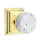 Emtek - Select Privacy, Wilshire Rosette US3NL, Conical Stem US3NL, Light Terrazzo Knob - Unlacquered Brass