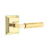 Emtek - Concealed Fastener, Passage, Wilshire Rosette US3NL, L-Square Stem US3NL, Hammered Handle US3NL - Unlacquered Brass
