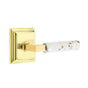 Emtek - Select Dummy, Wilshire Rosette US3NL, L-Square Stem US3NL, Light Terrazzo Handle - Unlacquered Brass
