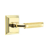 Emtek - Passage, Wilshire Rosette US3NL, R-Bar Stem US3NL, Knurled Handle US3NL LH - Unlacquered Brass