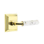 Emtek - Select Passage, Wilshire Rosette US3NL, R-Bar Stem US3NL, Light Terrazzo Handle, RH - Unlacquered Brass