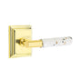 Emtek - Select Passage, Wilshire Rosette US3NL, T-Bar Stem US3NL, Light Terrazzo Handle, RH - Unlacquered Brass