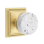 Emtek - Select Passage, Wilshire Rosette US4, Conical Stem US4, Light Terrazzo Knob - Satin Brass