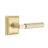 Emtek - Privacy, Wilshire Rosette US4, L-Square Stem US4, Hammered Handle US4 RH - Satin Brass