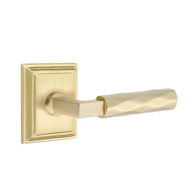 Emtek - Passage, Wilshire Rosette US4, L-Square Stem US4, Tribeca Handle US4 RH - Satin Brass