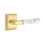 Emtek - Select Passage, Wilshire Rosette US4, T-Bar Stem US4, Light Terrazzo Handle, LH - Satin Brass