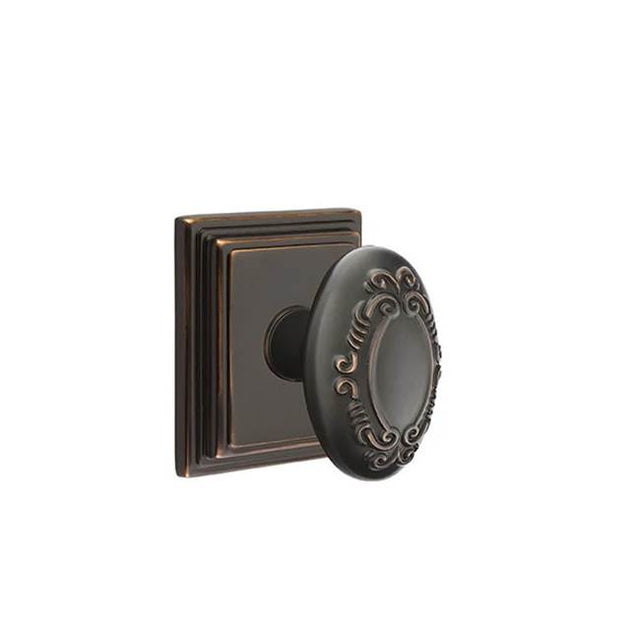 Emtek - Concealed, Privacy, Wilshire Rosette, Victoria Knob, US10B - Oil Rubbed Bronze