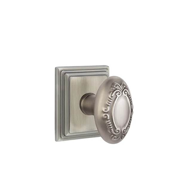 Emtek - Concealed, Privacy, Wilshire Rosette, Victoria Knob, US15A - Pewter