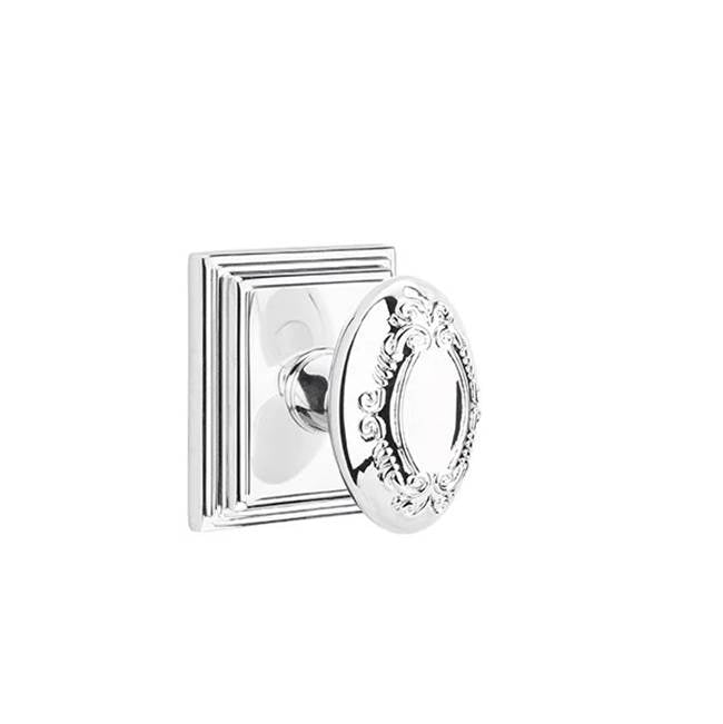 Emtek - Concealed, Passage, Wilshire Rosette, Victoria Knob, US26 - Polished Chrome