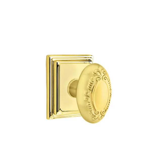Emtek - Passage, Wilshire Rosette, Victoria Knob, US3 Lifetime - Polished Brass