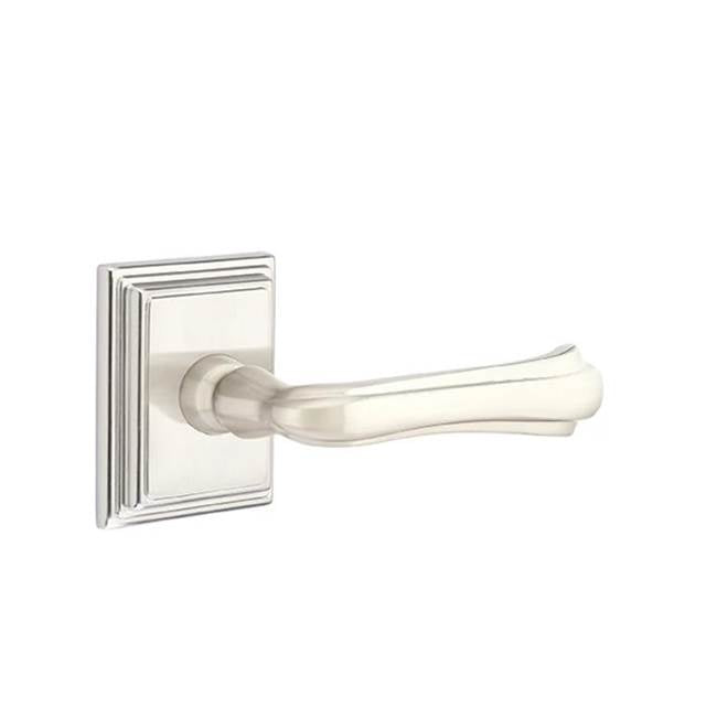 Emtek - Privacy, Wilshire Rosette, Wembley Lever, LH, US15 - Satin Nickel