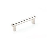 Emtek - Select Cabinet Pull 3-1/2 in C-C, Rectangular Stem Satin Copper, Smooth Bar US4 - Satin Brass