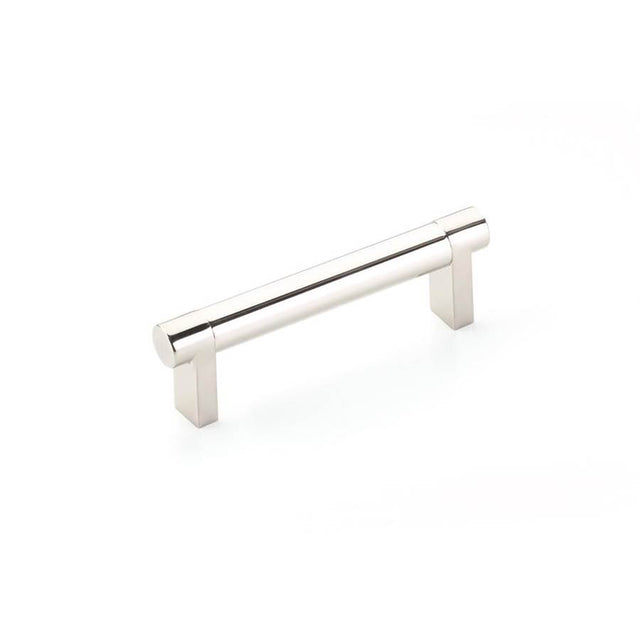 Emtek - Select Cabinet Pull 3-1/2 in C-C, Rectangular Stem US19, Smooth Bar US4 - Satin Brass