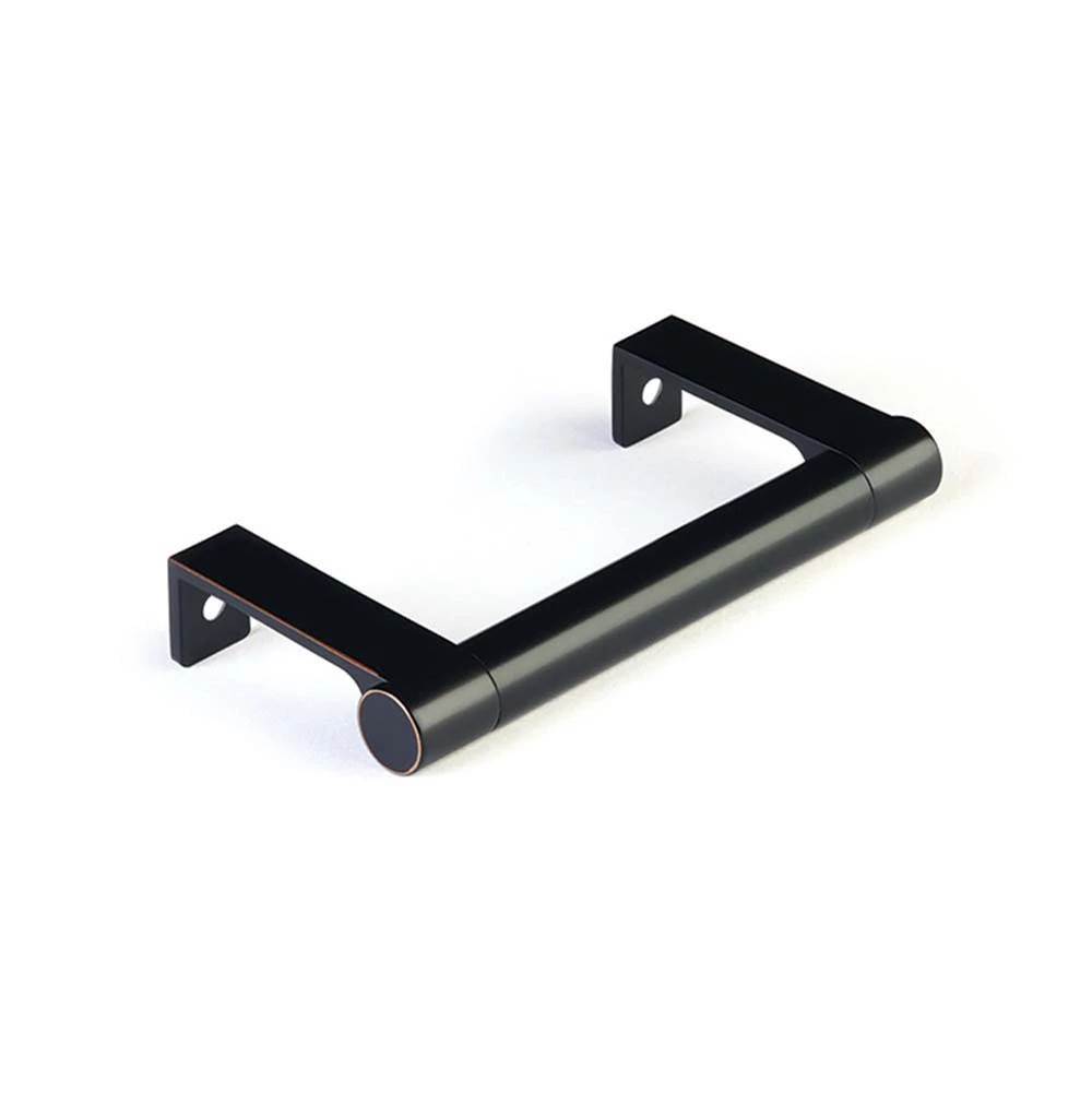 Emtek - SELECT Cabinet Edge Pull 3-3/4'' c-to-c, Round Edge Stem US10B, Smooth Bar US10B - Oil Rubbed Bronze