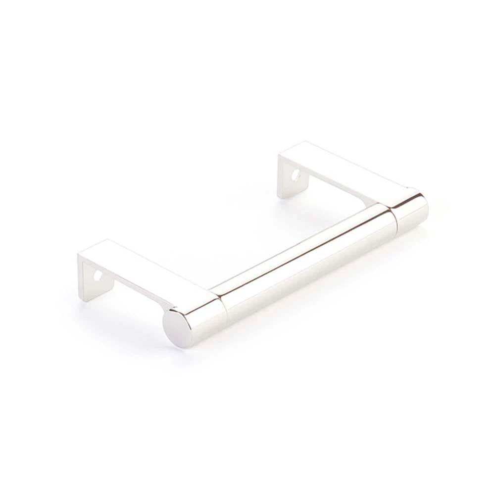 Emtek - SELECT Cabinet Edge Pull 3-3/4'' c-to-c, Round Edge Stem US14, Smooth Bar US14 - Polished Nickel