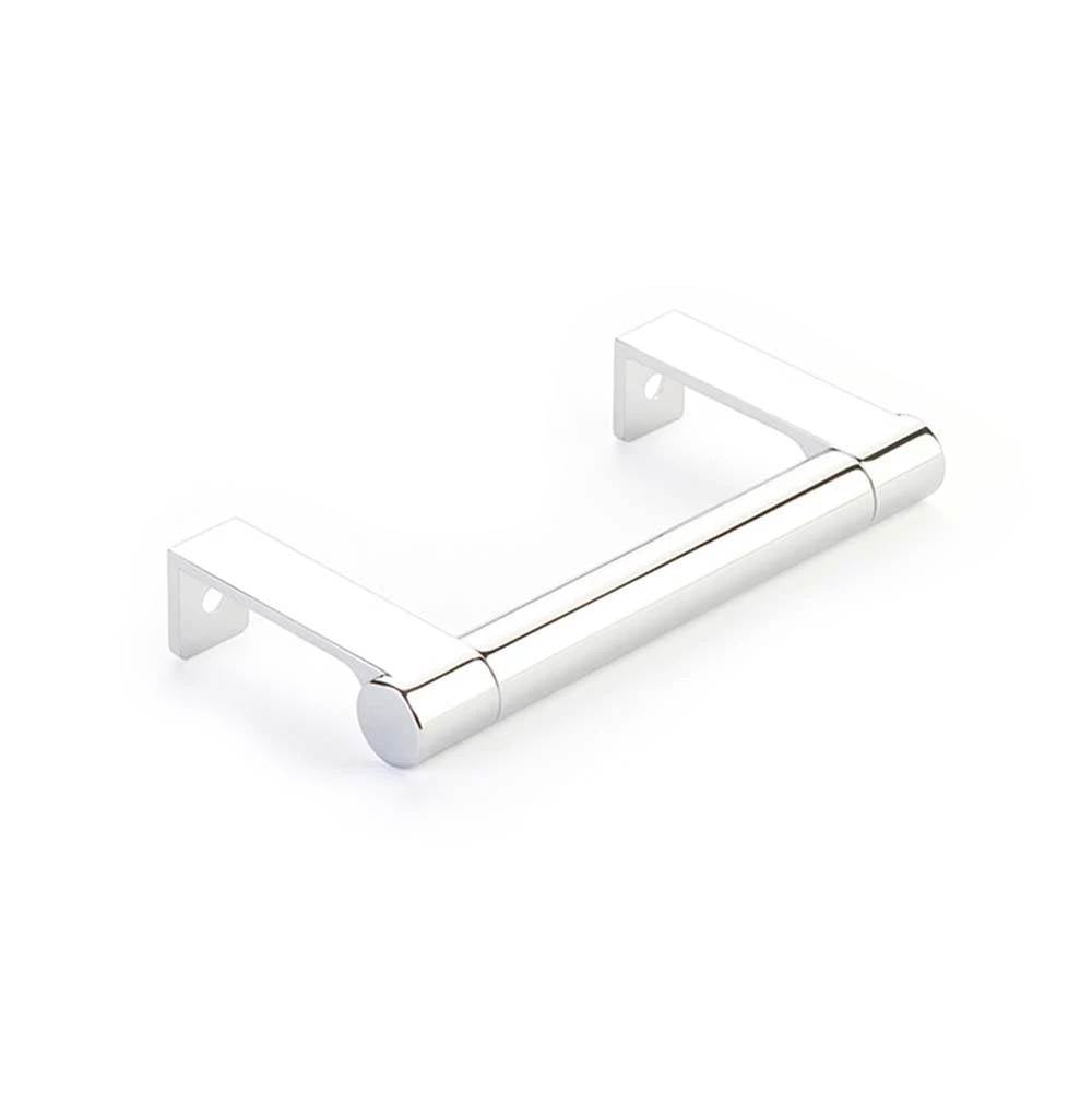 Emtek - SELECT Cabinet Edge Pull 3-3/4'' c-to-c, Round Edge Stem US26, Smooth Bar US26 - Polished Chrome