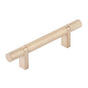 Emtek - Select Cabinet Pull 3-1/2'' C-C, Rectangular Bar Stem Satin Copper, Knurled Bar Satin Copper - Satin Copper,Satin Copper