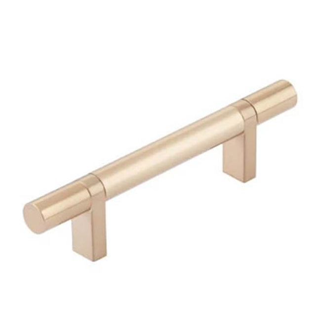 Emtek - Select Cabinet Pull 3-1/2'' C-C, Rectangular Bar Stem Satin Copper, Smooth Bar Satin Copper - Satin Copper,Satin Copper