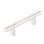 Emtek - Select Cabinet Pull 3-1/2'' C-C, Rectangular Bar Stem US14, Smooth Bar US14 - Polished Nickel Lifetime,Polished Nickel Lifetime