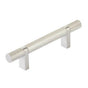 Emtek - Select Cabinet Pull 3-1/2'' C-C, Rectangular Bar Stem US15, Knurled Bar US15 - Satin Nickel,Satin Nickel