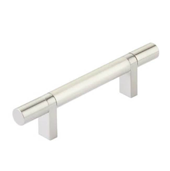 Emtek - Select Cabinet Pull 3-1/2'' C-C, Rectangular Bar Stem US15, Smooth Bar US15 - Satin Nickel,Satin Nickel