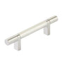 Emtek - Select Cabinet Pull 3-1/2'' C-C, Rectangular Bar Stem US15, Smooth Bar US15 - Satin Nickel,Satin Nickel