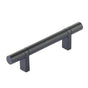 Emtek - Select Cabinet Pull 3-1/2'' C-C, Rectangular Bar Stem US19, Smooth Bar US19 - Flat Black,Flat Black
