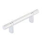 Emtek - Select Cabinet Pull 3-1/2'' C-C, Rectangular Bar Stem US26, Knurled Bar US26 - Polished Chrome,Polished Chrome