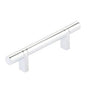 Emtek - Select Cabinet Pull 3-1/2'' C-C, Rectangular Bar Stem US26, Smooth Bar US26 - Polished Chrome,Polished Chrome