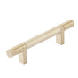 Emtek - Select Cabinet Pull 3-1/2'' C-C, Rectangular Bar Stem US4, Smooth Bar US4 - Satin Brass,Satin Brass