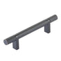 Emtek - Select Cabinet Pull 4'' C-C, Rectangular Bar Stem US10B, Knurled Bar US10B - Oil Rubbed Bronze,Oil Rubbed Bronze