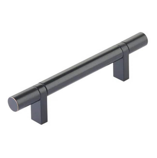 Emtek - Select Cabinet Pull 4'' C-C, Rectangular Bar Stem US10B, Smooth Bar US10B - Oil Rubbed Bronze,Oil Rubbed Bronze