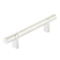 Emtek - Select Cabinet Pull 4'' C-C, Rectangular Bar Stem US14, Knurled Bar US14 - Polished Nickel Lifetime,Polished Nickel Lifetime