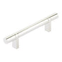 Emtek - Select Cabinet Pull 4'' C-C, Rectangular Bar Stem US14, Smooth Bar US14 - Polished Nickel Lifetime,Polished Nickel Lifetime