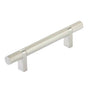 Emtek - Select Cabinet Pull 4'' C-C, Rectangular Bar Stem US15, Knurled Bar US15 - Satin Nickel,Satin Nickel