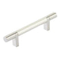 Emtek - Select Cabinet Pull 4'' C-C, Rectangular Bar Stem US15, Smooth Bar US15 - Satin Nickel,Satin Nickel